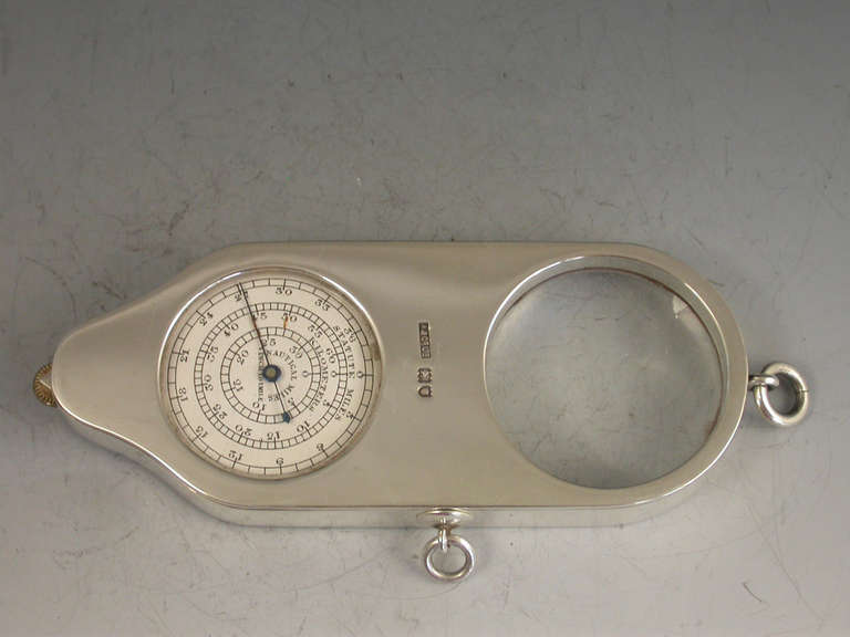 Silver Opisometer Map Measuring Tool with Magnifying Glass & Propelling Pencil 1
