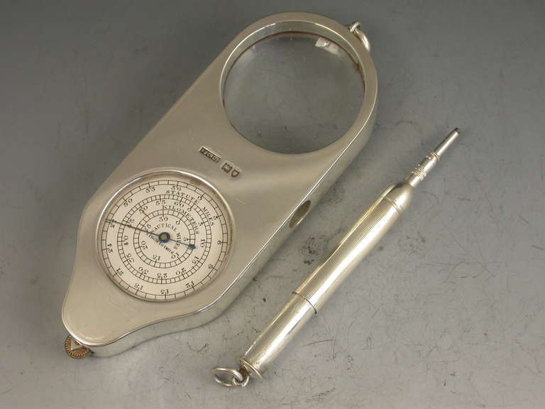 Silver Opisometer Map Measuring Tool with Magnifying Glass & Propelling Pencil 2