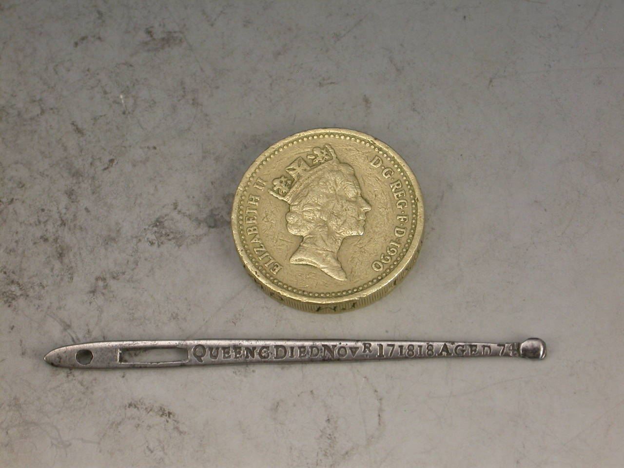19th Century Georgian Commemorative Silver Bodkin, Queen Charlotte, Wife of George III