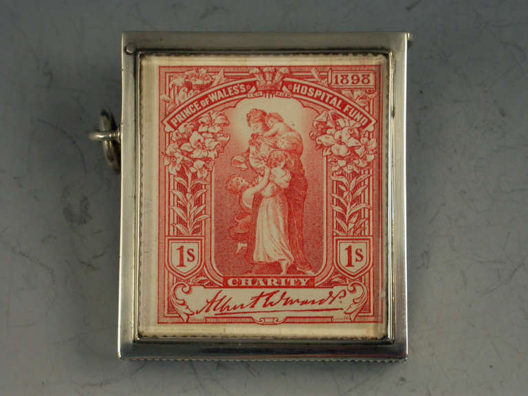 English Large Victorian Prince of Wales's Hospital Fund Stamp Vesta Case