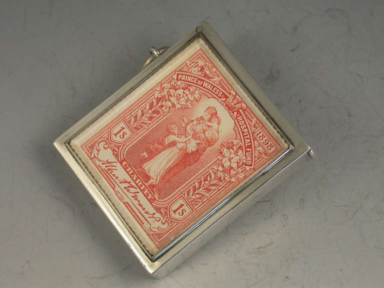 Large Victorian Prince of Wales's Hospital Fund Stamp Vesta Case In Good Condition In Sittingbourne, Kent