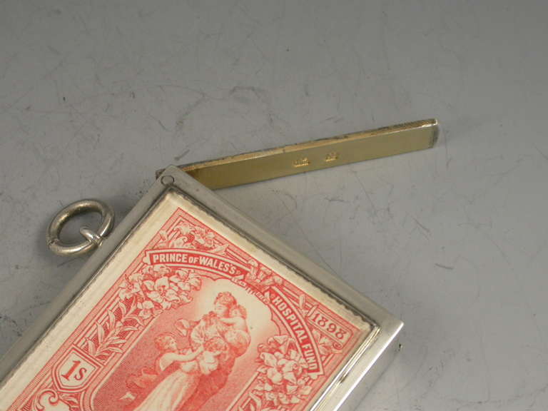 Silver Large Victorian Prince of Wales's Hospital Fund Stamp Vesta Case