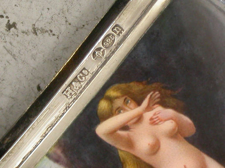 Edwardian Continental Silver and Enamel Vesta Case with Andromeda 3
