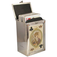 Edwardian Silver "Pop-Up" Playing Cards Box