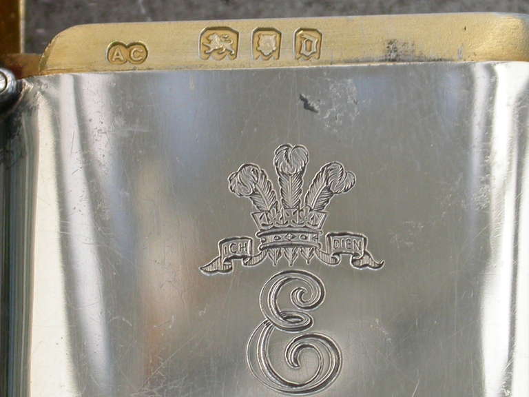 Early 20th Century Edward Prince of Wales Royal Presentation Silver Vesta Case 6
