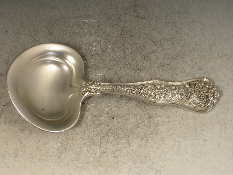 Late 19th Century American Cast Silver Caddy Spoon 'Olympian Pattern' 1