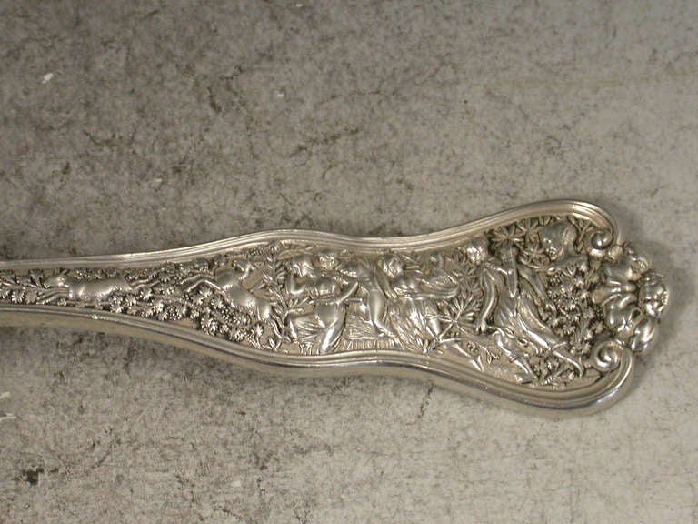 Late 19th Century American Cast Silver Caddy Spoon 'Olympian Pattern' 2