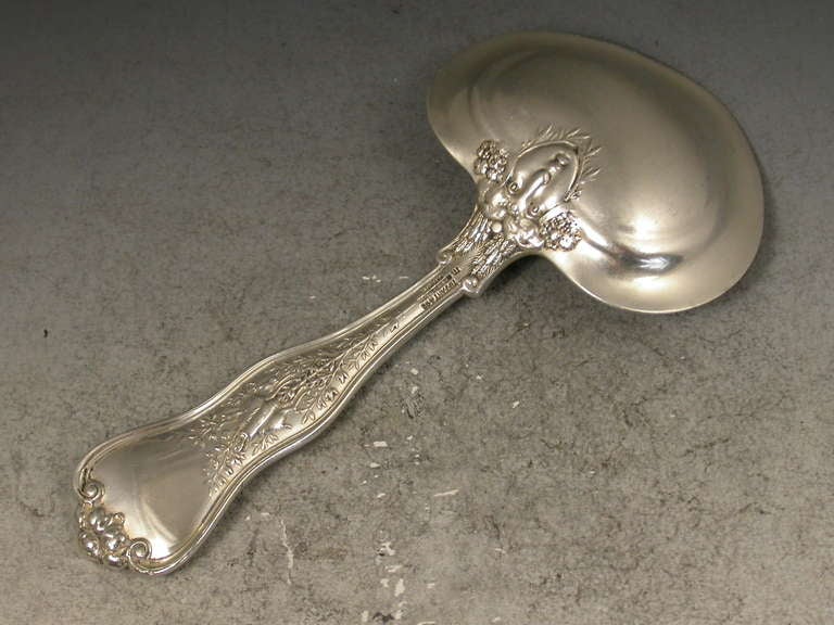 Late 19th Century American Cast Silver Caddy Spoon 'Olympian Pattern' 4