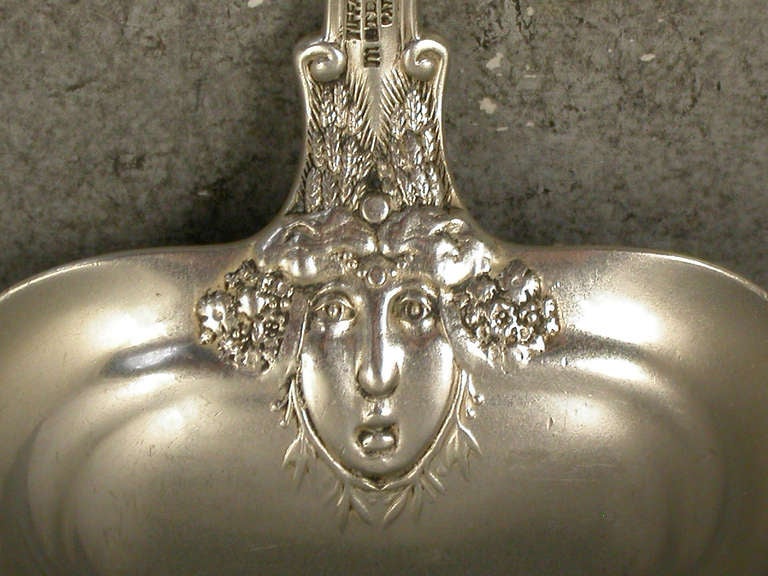 Late 19th Century American Cast Silver Caddy Spoon 'Olympian Pattern' 5
