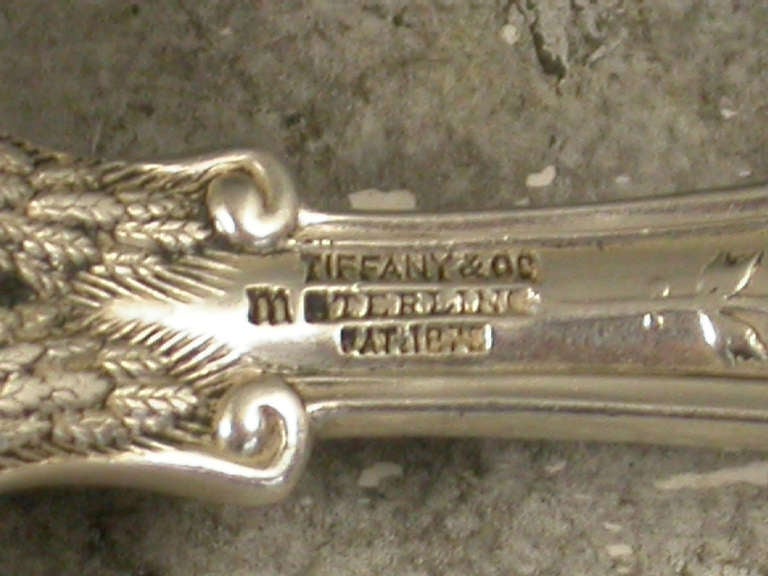 Late 19th Century American Cast Silver Caddy Spoon 'Olympian Pattern' 6