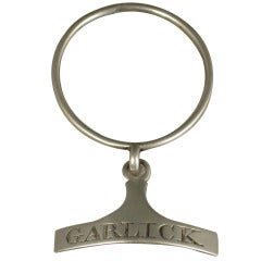 Rare George III Antique Silver Neck Ring Sauce Label 'Garlick'