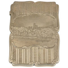 Antique Victorian Engraved Silver Card Case