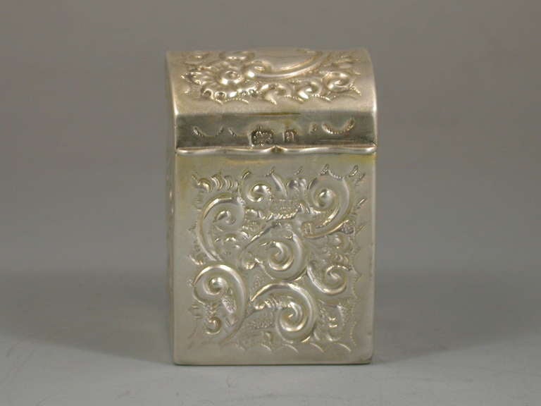 Victorian Chased Silver Twin Pack Miniature Playing Card Box
