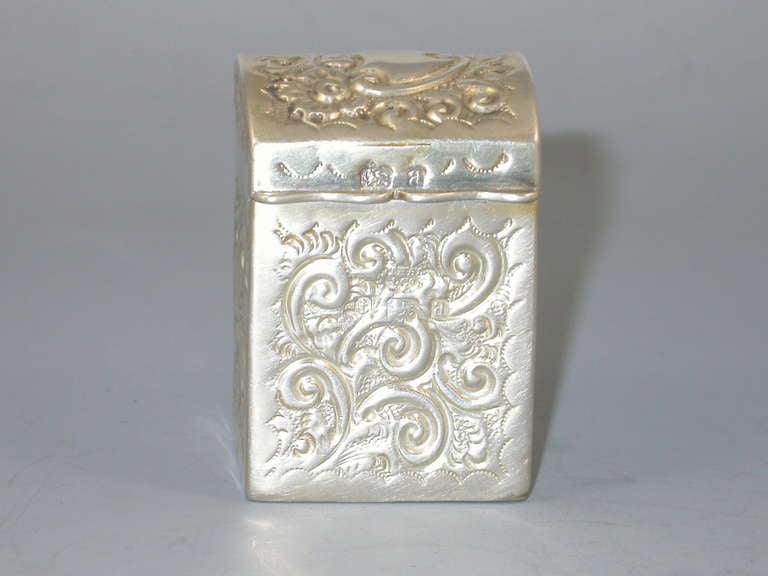 Victorian Chased Silver Twin Pack Miniature Playing Card Box 3
