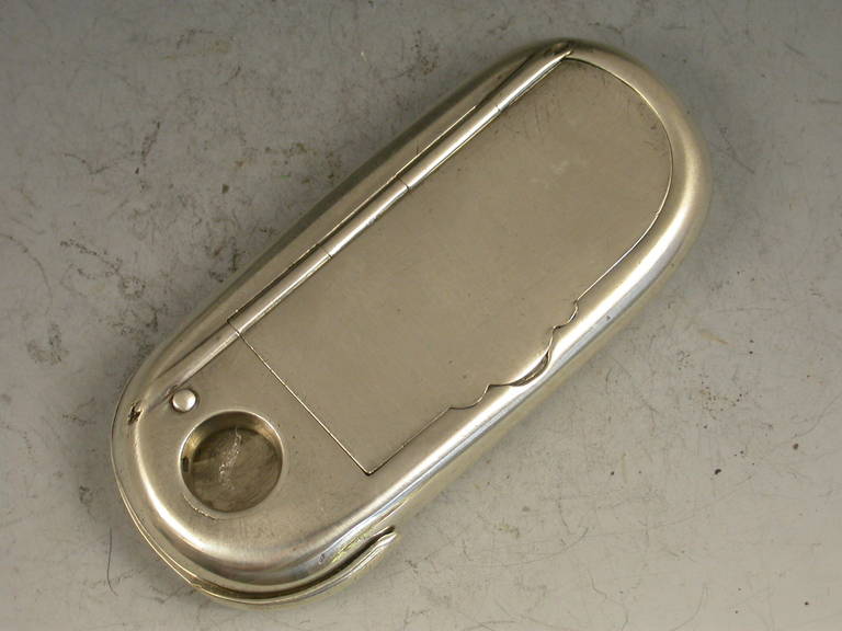 Victorian Antique Silver Combined Vesta Case and Cigar Cutter In Good Condition In Sittingbourne, Kent