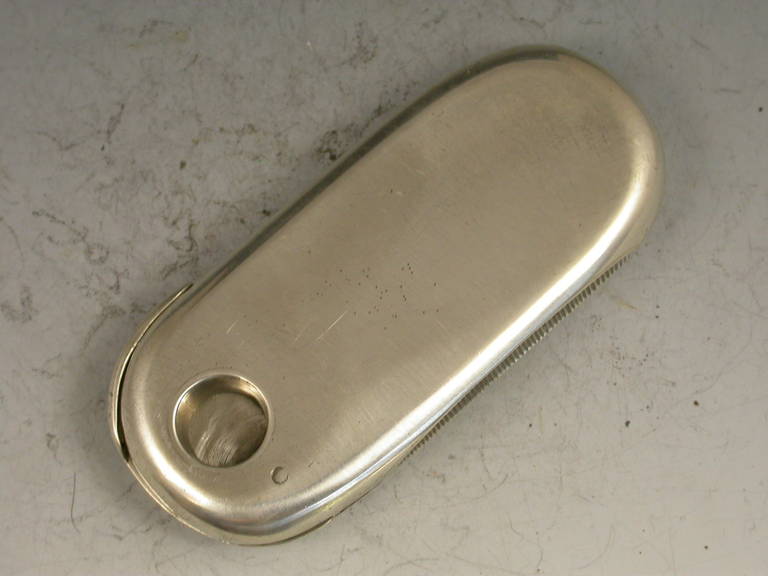 19th Century Victorian Antique Silver Combined Vesta Case and Cigar Cutter