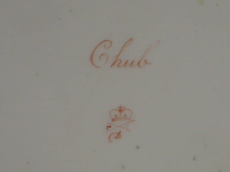 19th Century Pair of Derby Ichthyological Fish Dessert Dishes
