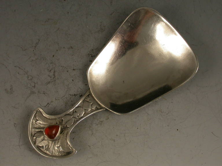 English Early 20th Century Arts & Crafts Silver Caddy Spoon
