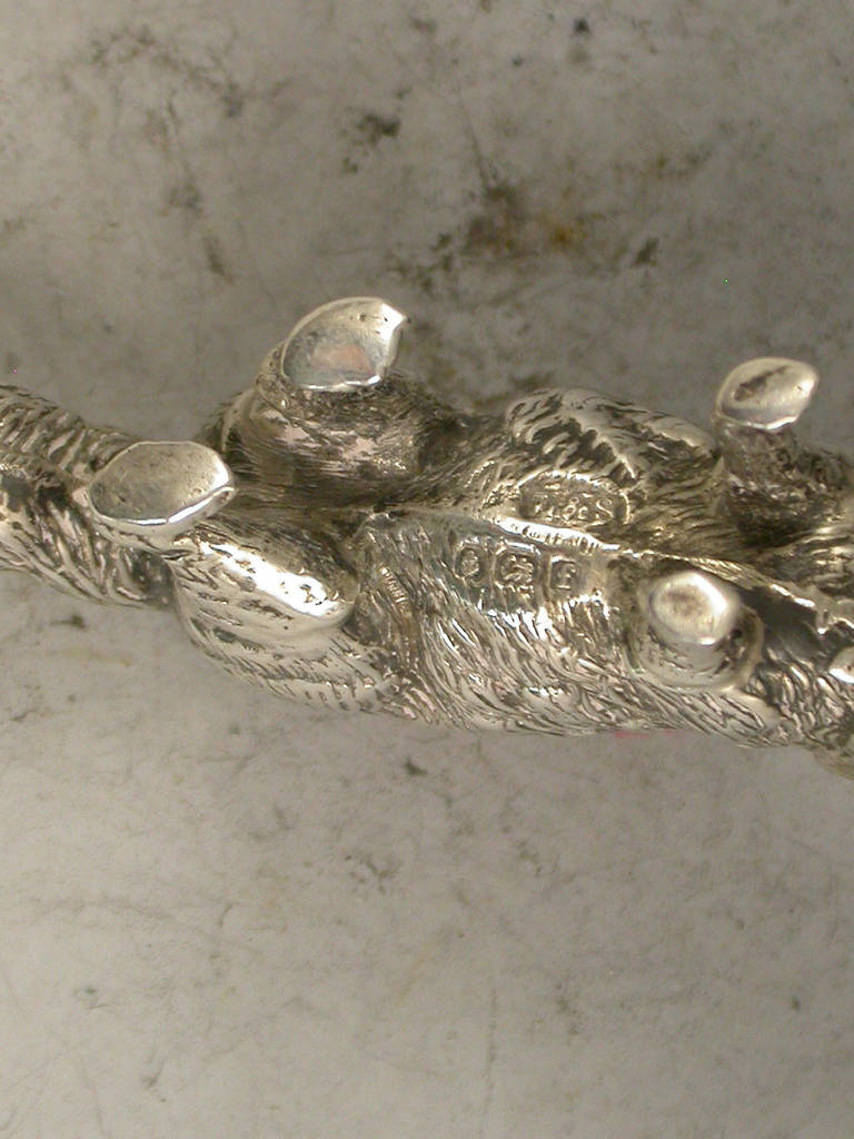 20th Century Edwardian Novelty Silver Fox Pin Cushion