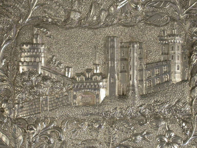 Victorian Silver Castle-Top Card Case 'Windsor Castle & Westminster Abbey'