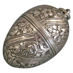 George II Antique Silver Rococo Nutmeg Grater