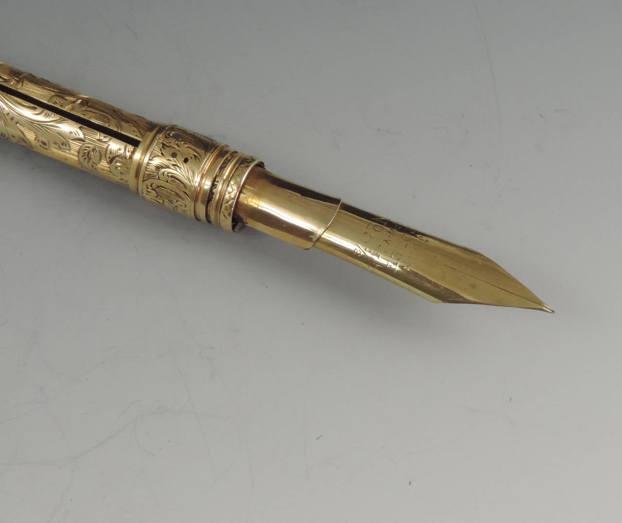 19th Century Mabies Patent 14ct Gold Combination Extending Pen & Propelling Pencil