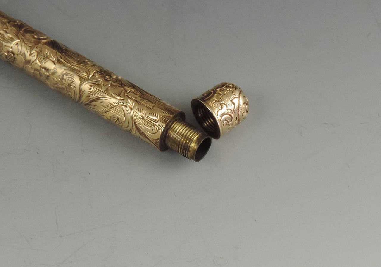 Mabies Patent 14ct Gold Combination Extending Pen & Propelling Pencil 1