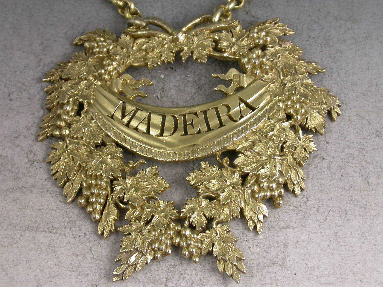 George III Silver Gilt Wreath Wine Label Madeira 1