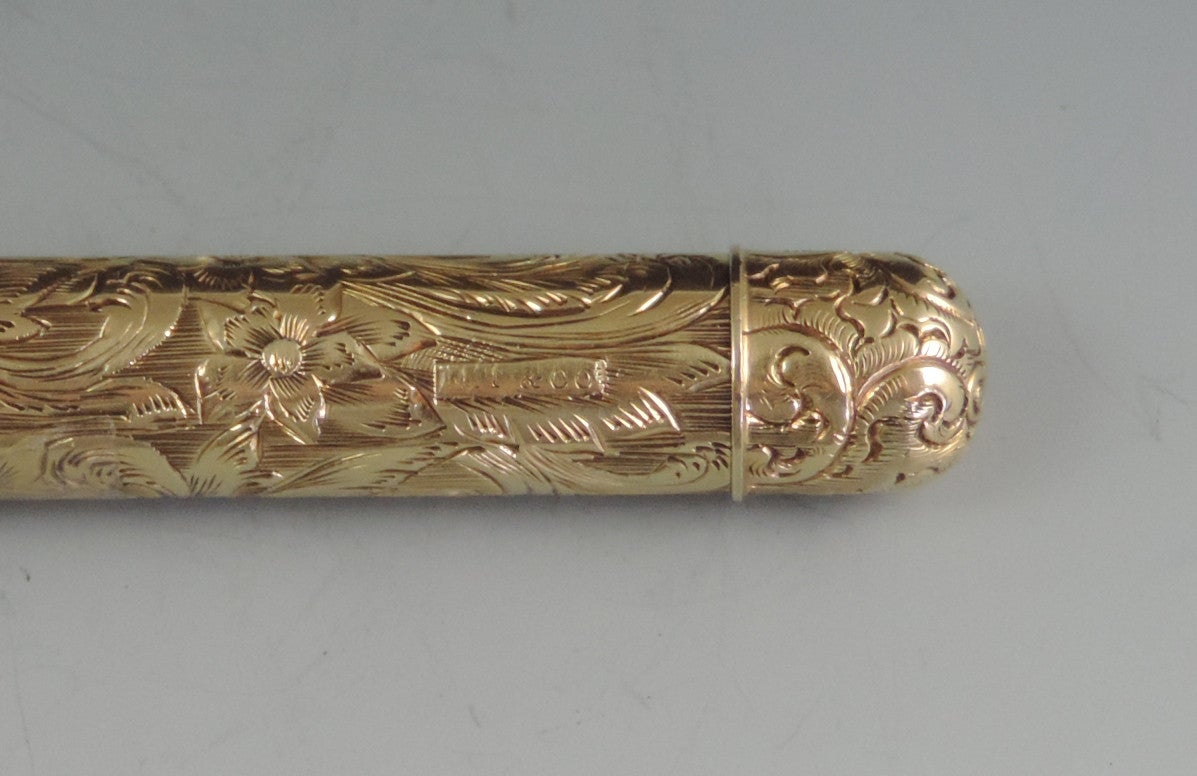 Mabies Patent 14ct Gold Combination Extending Pen & Propelling Pencil 2