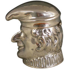 Edwardian German Silver Mr. Punch Box or Vesta Case with Chester Import Mark