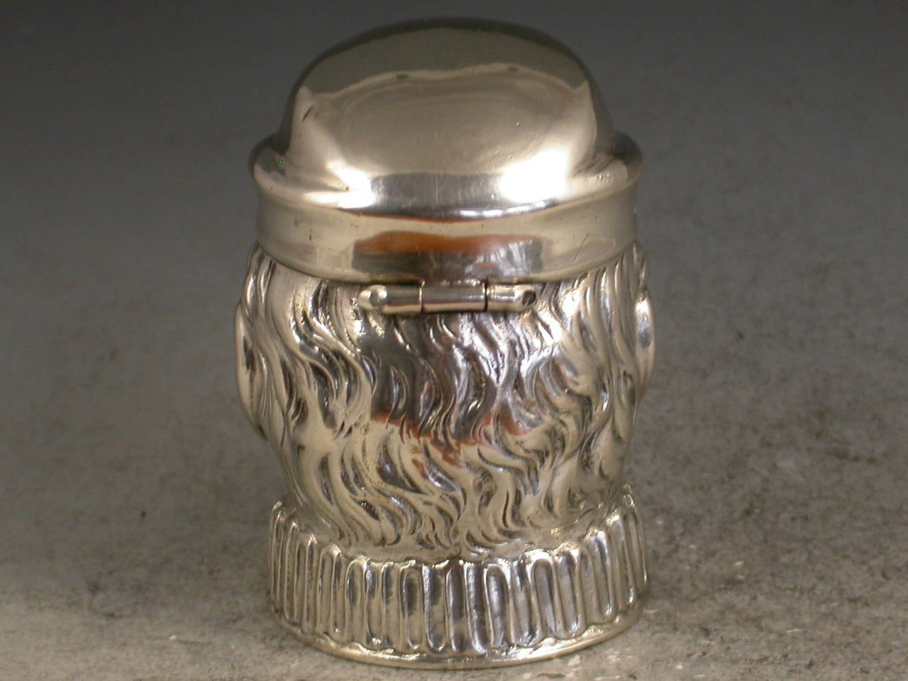 Edwardian German Silver Mr. Punch Box or Vesta Case with Chester Import Mark 1