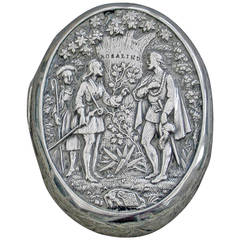 Used Victorian Silver High Relief Vinaigrette from Shakespeare's 'As You Like It'