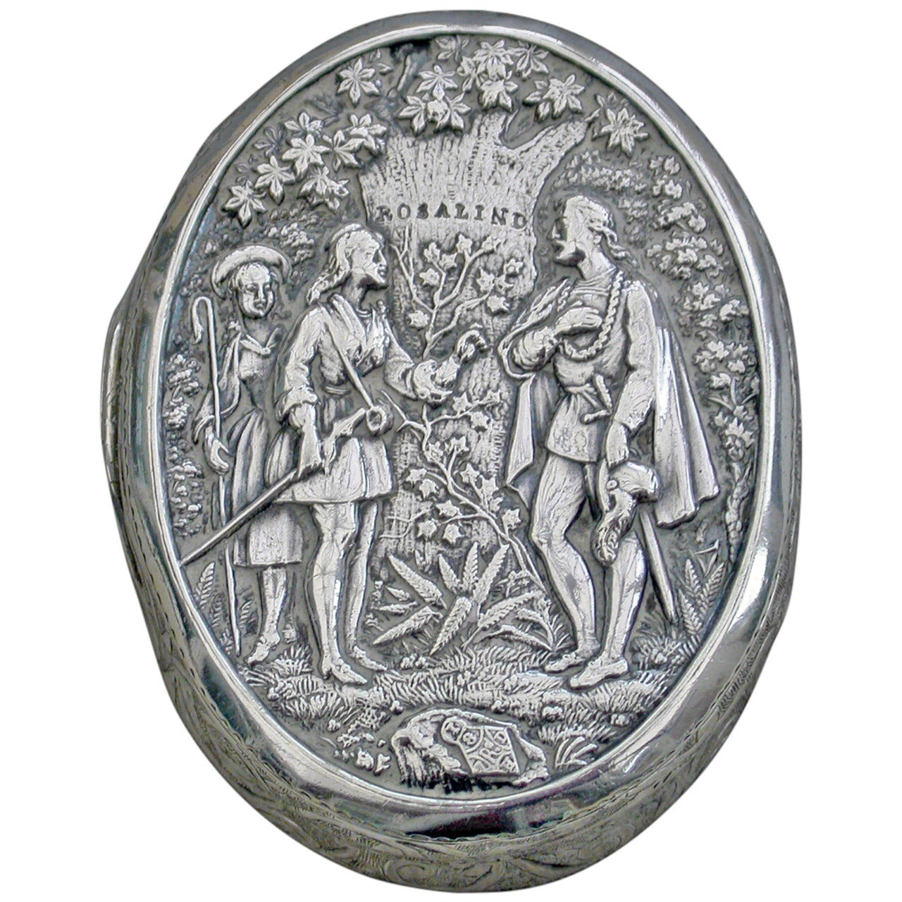 Victorian Silver High Relief Vinaigrette from Shakespeare's 'As You Like It'