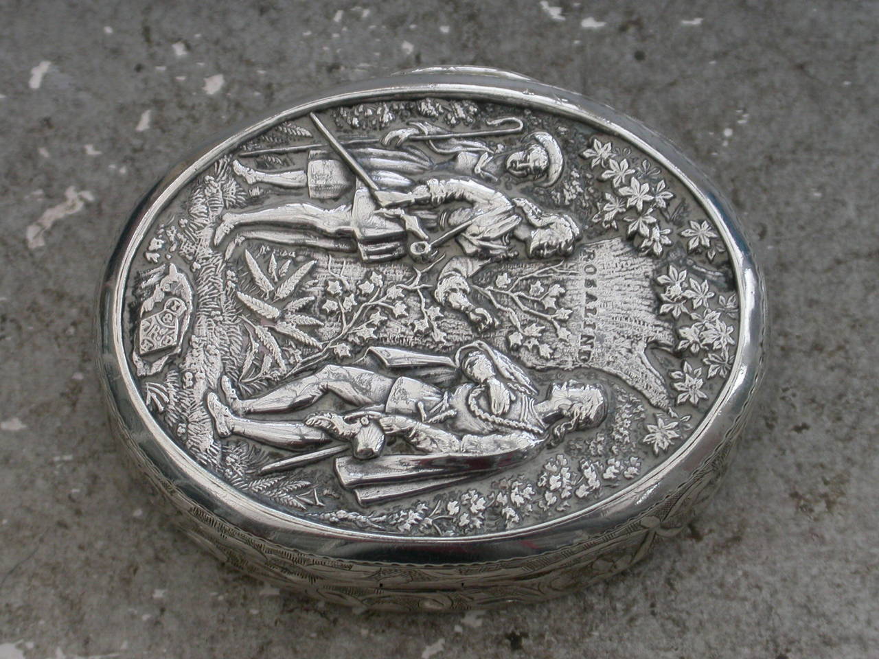 Victorian Silver High Relief Vinaigrette from Shakespeare's 'As You Like It' In Good Condition In Sittingbourne, Kent