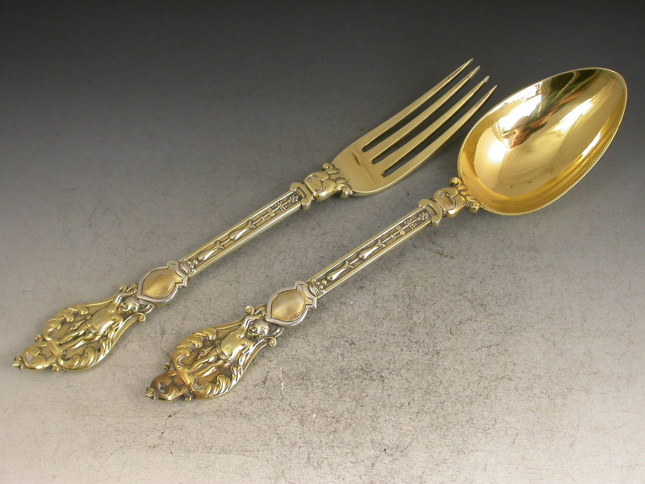Victorian Silver Gilt Christening Spoon & Fork