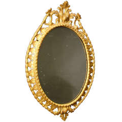 George III Giltwood Oval Mirror 5