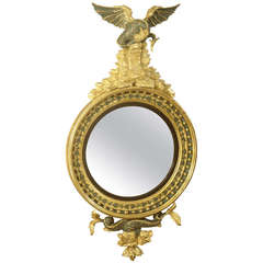 Giltwood and Painted Regency Period Convex Mirror 6