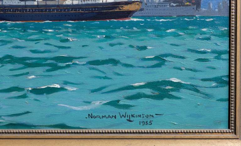 Mid-20th Century Norman Wilkinson Painting of the fleet review