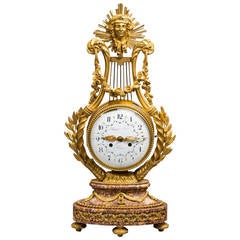 Napoleon III Lyre Clock with Ormolu Hands