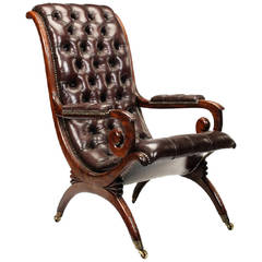 William IV Mahogany Library Armchair