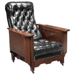 Early 20th Century Mahogany 'Glenister's Patent' Reclining Gaming Chair 4
