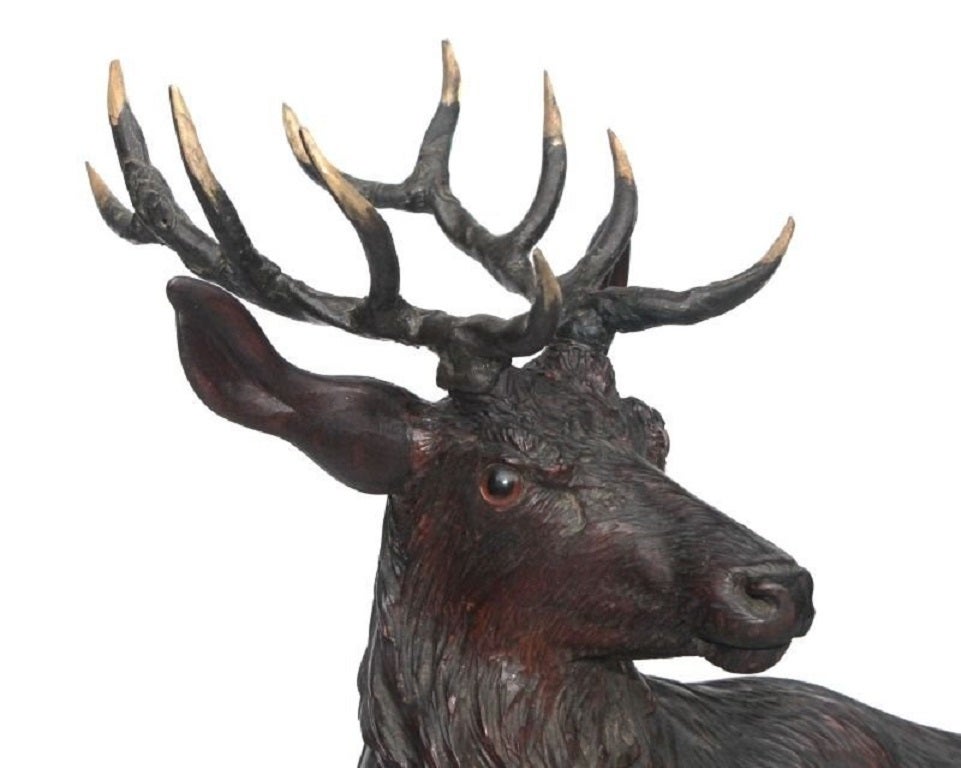 German Fine Late 19th Century Black Forest Stag For Sale