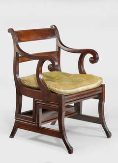 George III mahogany oversized metamorphic library steps chair