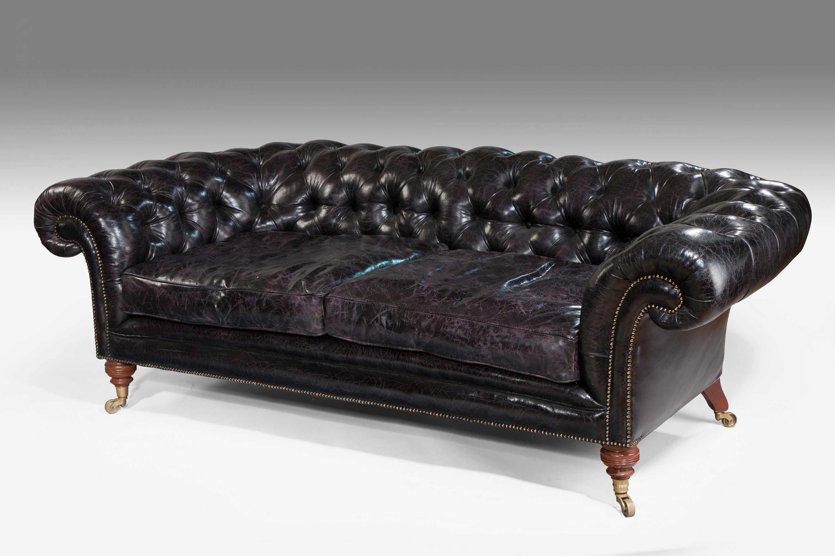 Howard And Sons Leather Chesterfield Antique Sofa