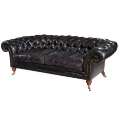 Howard And Sons Leather Chesterfield Antique Sofa