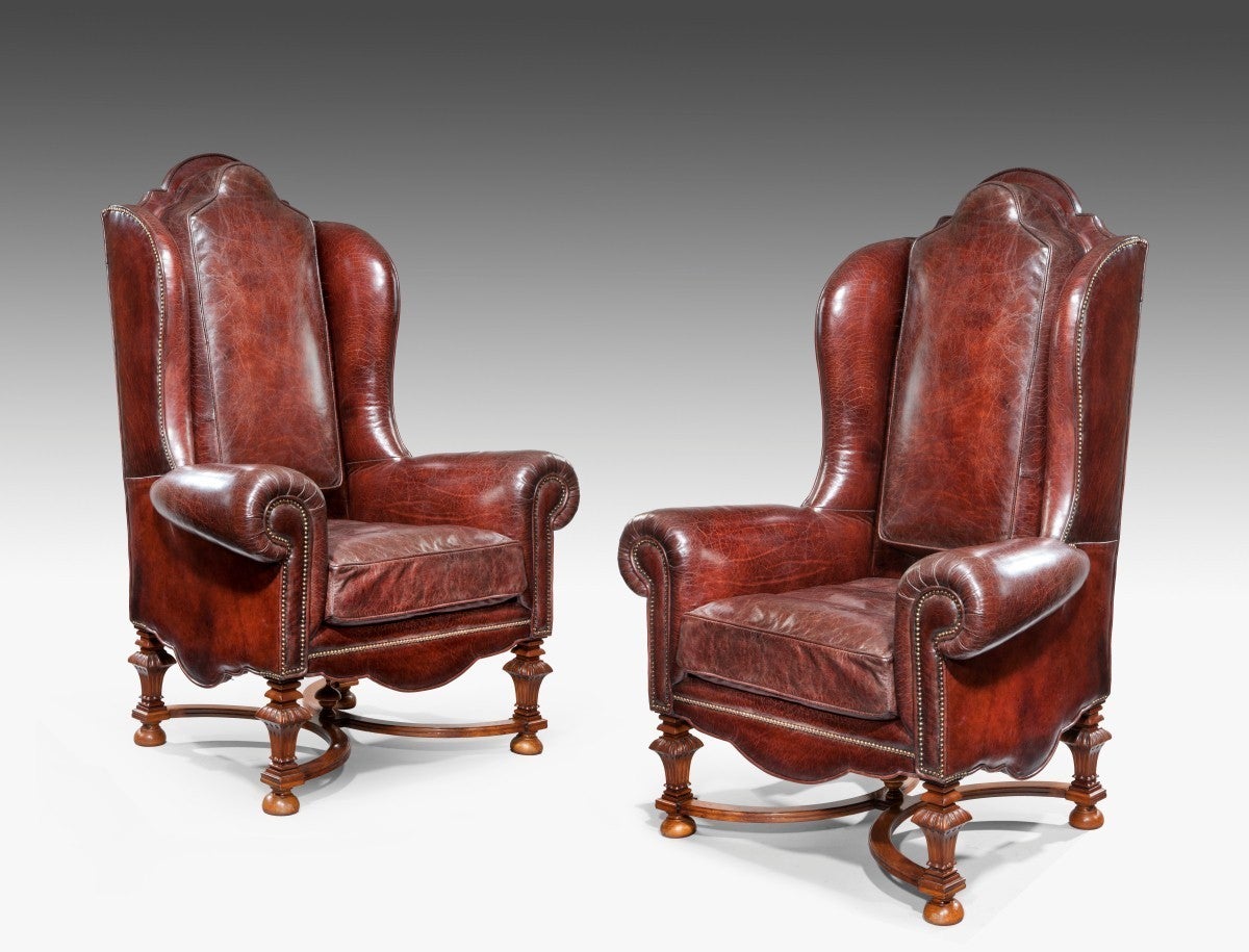 Pair of Wing Armchairs