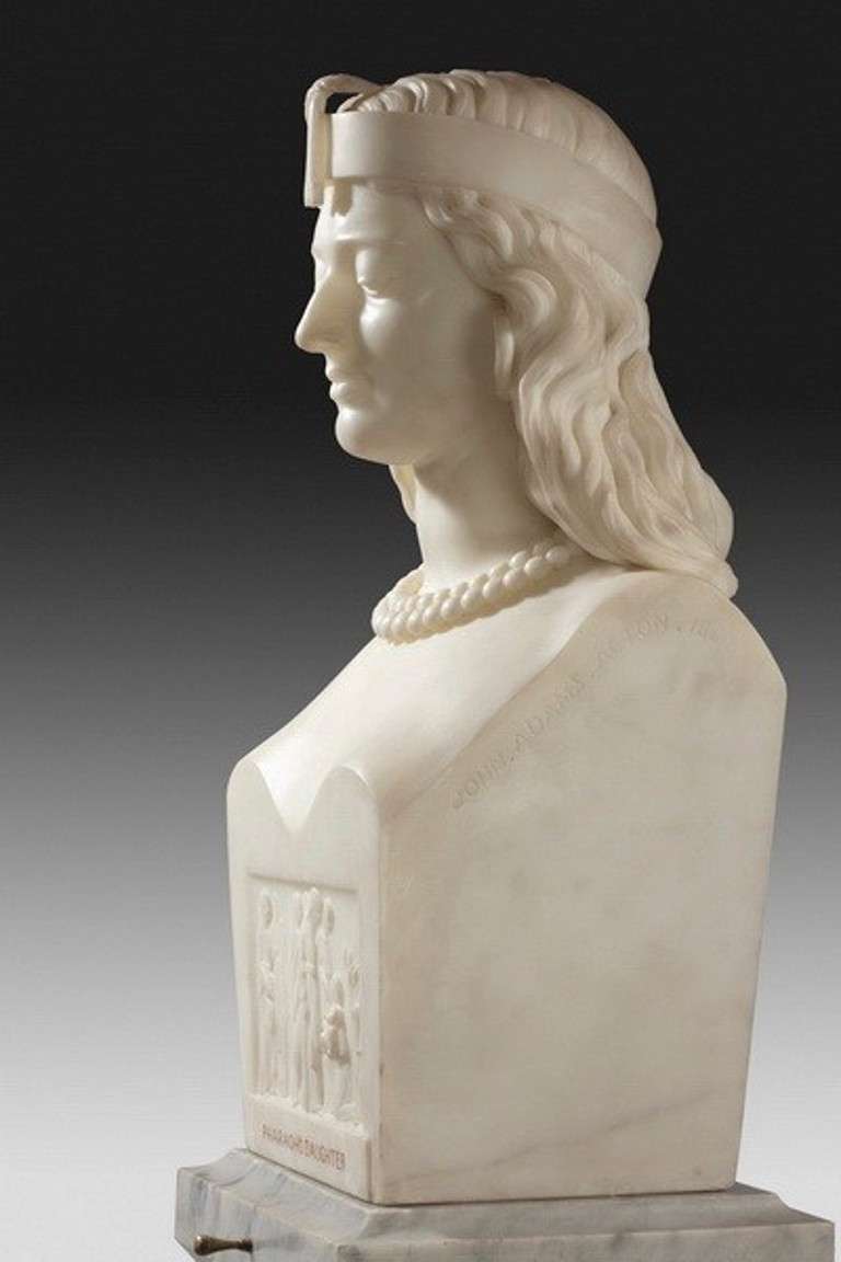 Marble Bust Entitled 'Pharaoh's Daughter' In Excellent Condition In Lymington, Hampshire
