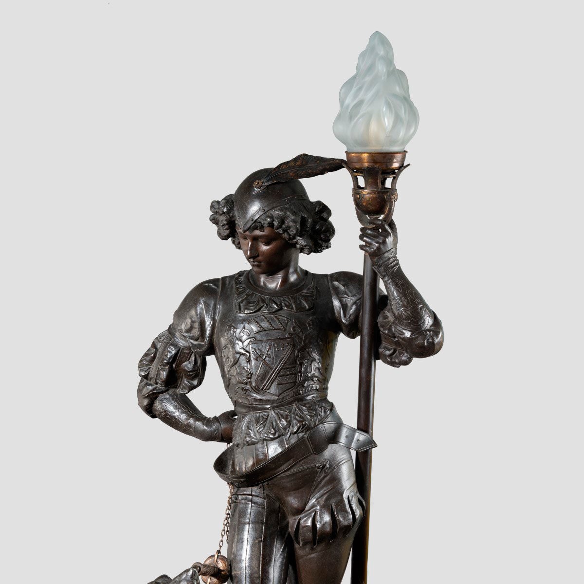 Large Pair of Late 19th Century Patinated Spelter Courtier Figures