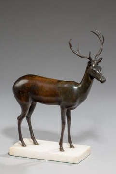 19th Century English bronze of a deer
