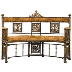 Wrought iron antique bench 
